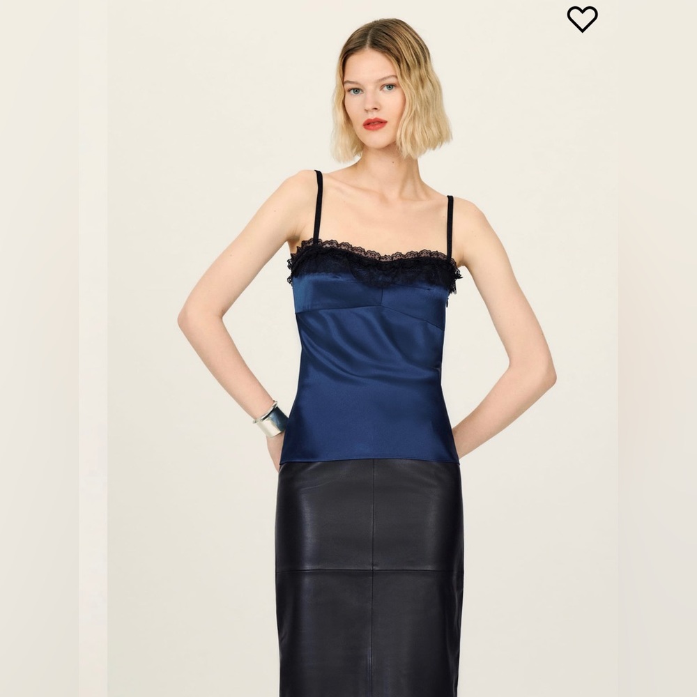 The collection by reformation Bloomsbury top Size M Color navy